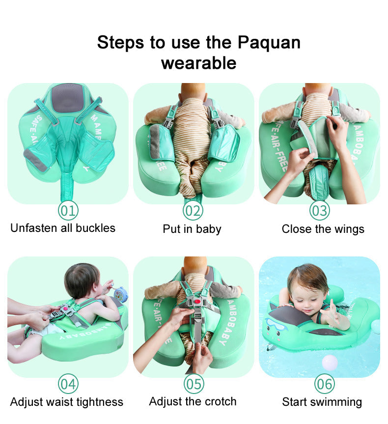 Baby Swimming Float with Canopy and Tail Butterfly Sun Protection