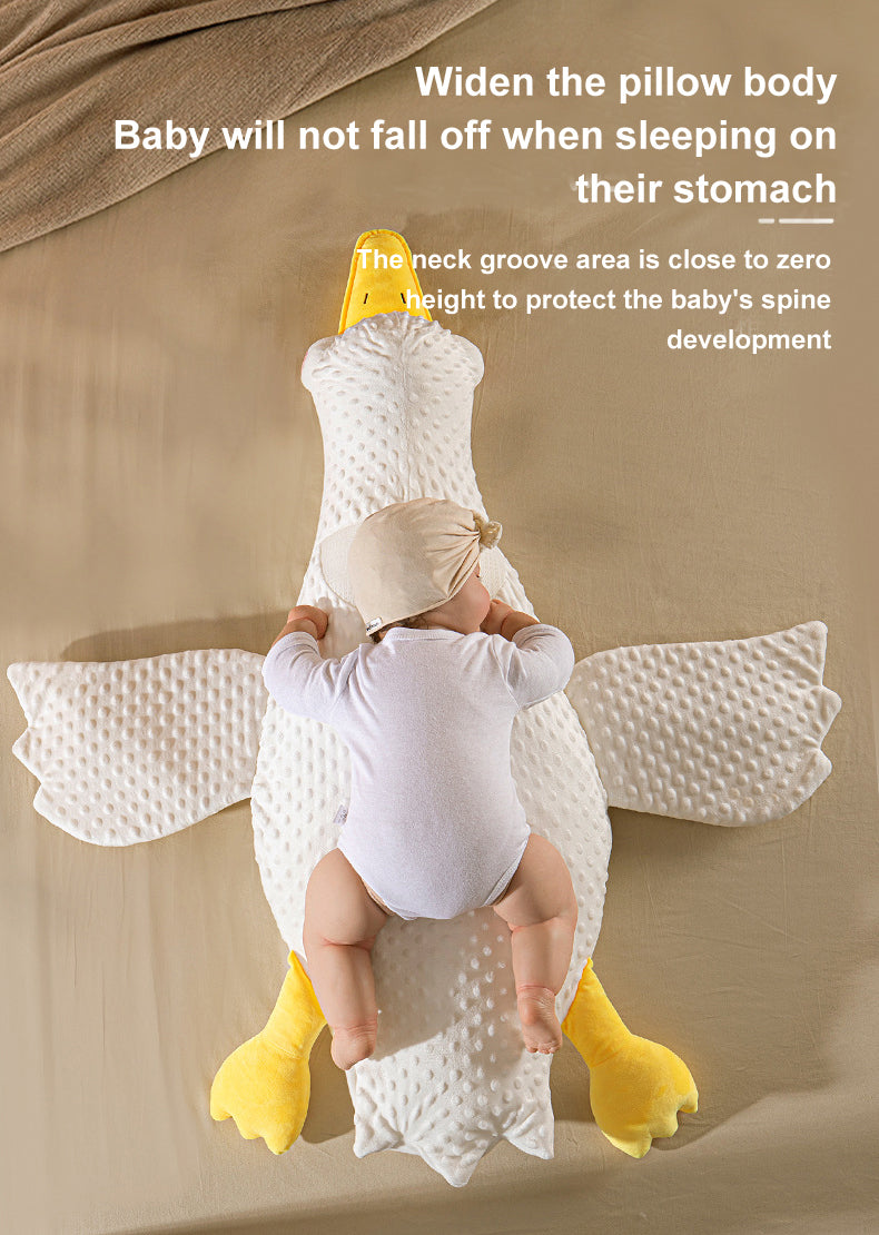 Big white goose baby exhaust pillow newborn airplane pillow soothe baby to sleep
