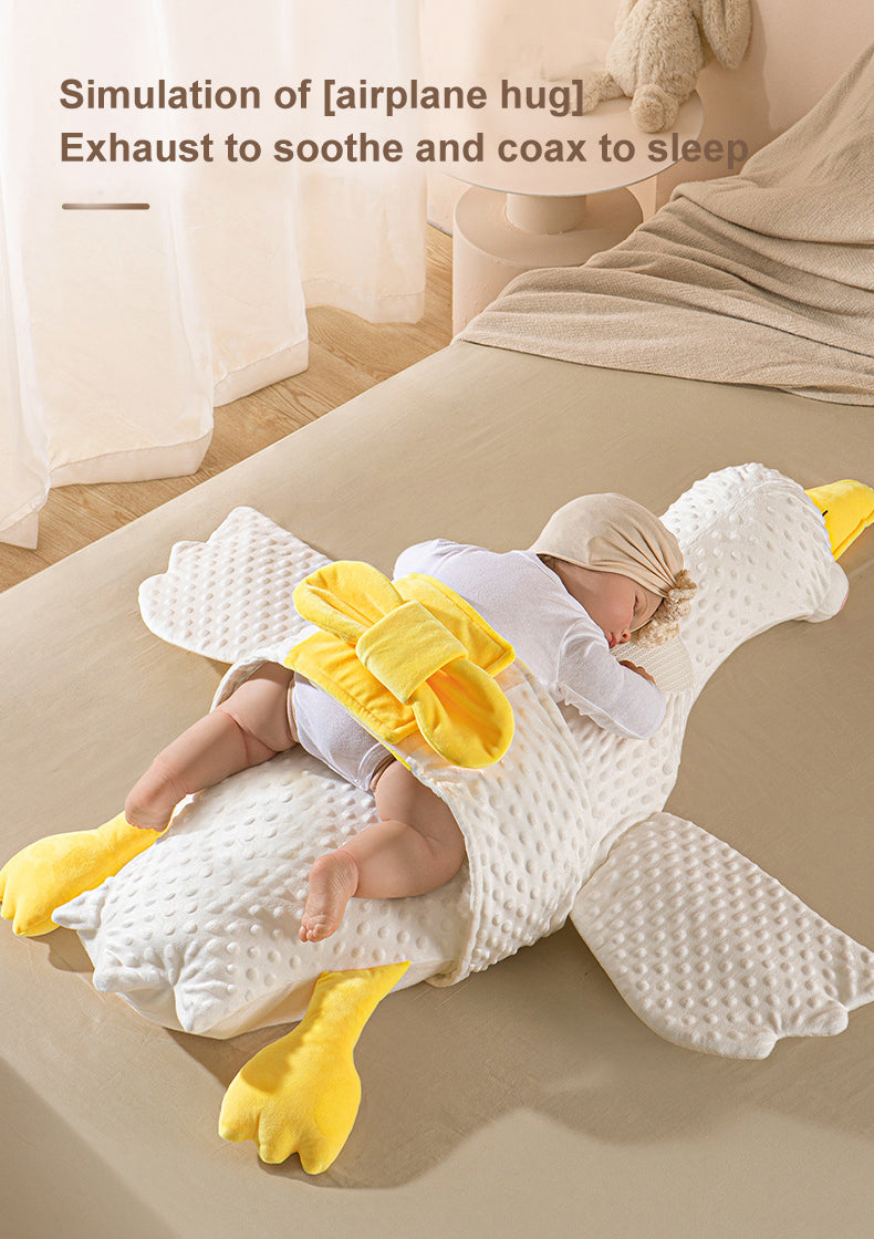 Big white goose baby exhaust pillow newborn airplane pillow soothe baby to sleep
