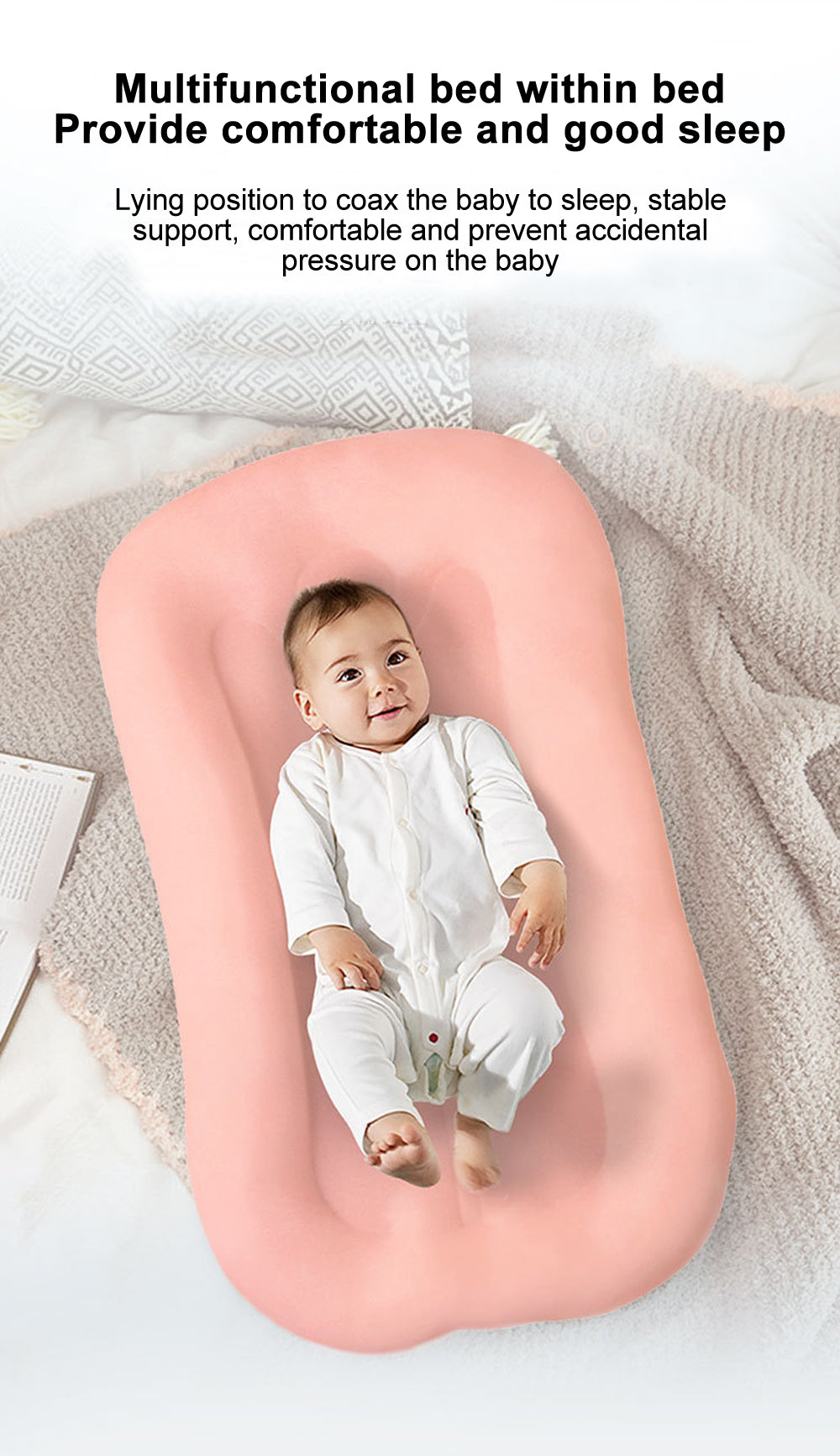 Baby Bionic Nest Bed Travel Portable Lounger Crib Comfortable