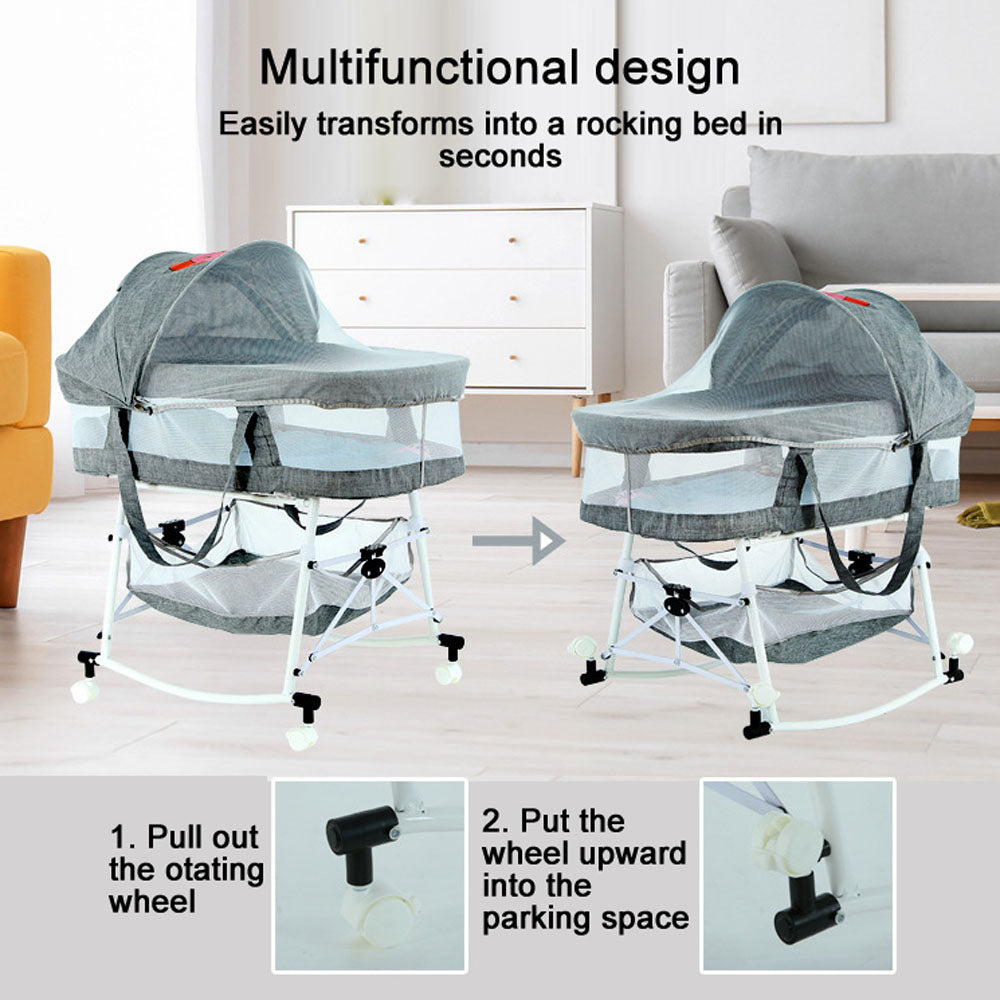 Baby newborn foldable movable outdoor portable Bassinet rocking Crib bed