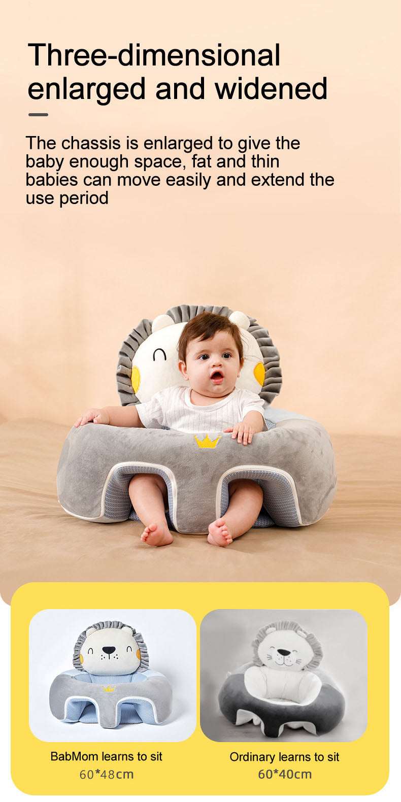 Baby Sitting Support Seat Sofa, Infant Learning Chair Head Protect