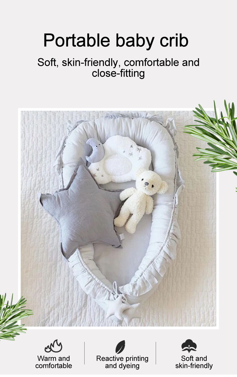 Ruffle Baby Travel Nest Lounger Crib Portable Cocoon Bionic