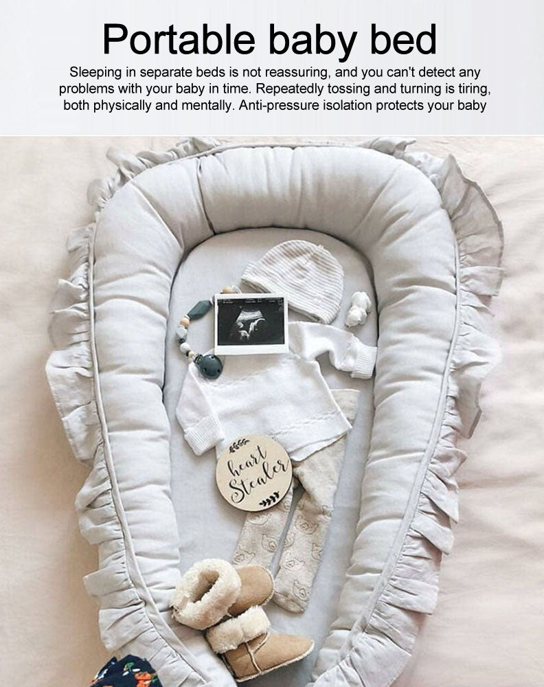 Ruffle Baby Travel Nest Lounger Crib Portable Cocoon Bionic