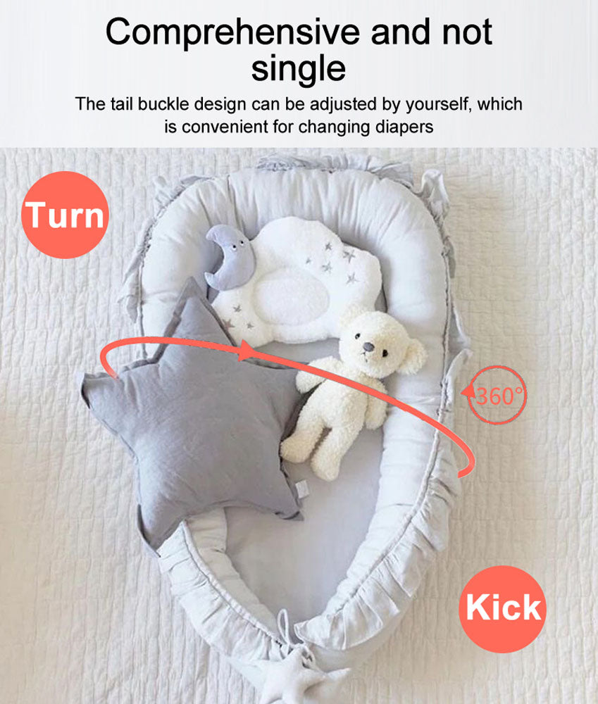 Ruffle Baby Travel Nest Lounger Crib Portable Cocoon Bionic