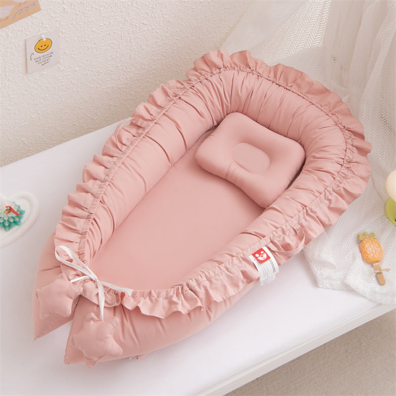 Ruffle Baby Travel Nest Lounger Crib Portable Cocoon Bionic