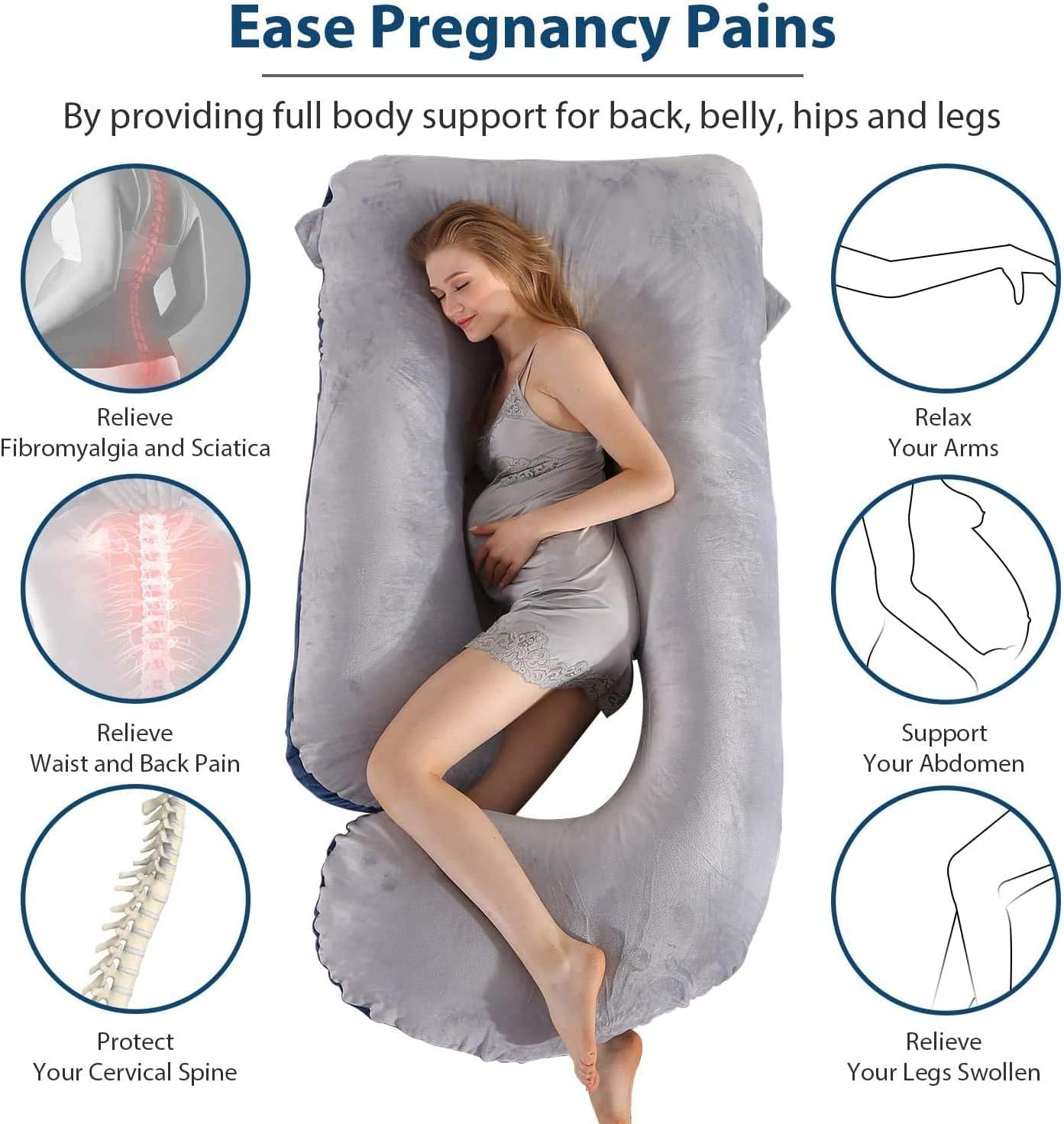 G Shaped Body Pillow: Ergonomic Support for Moms & Bump Comfort