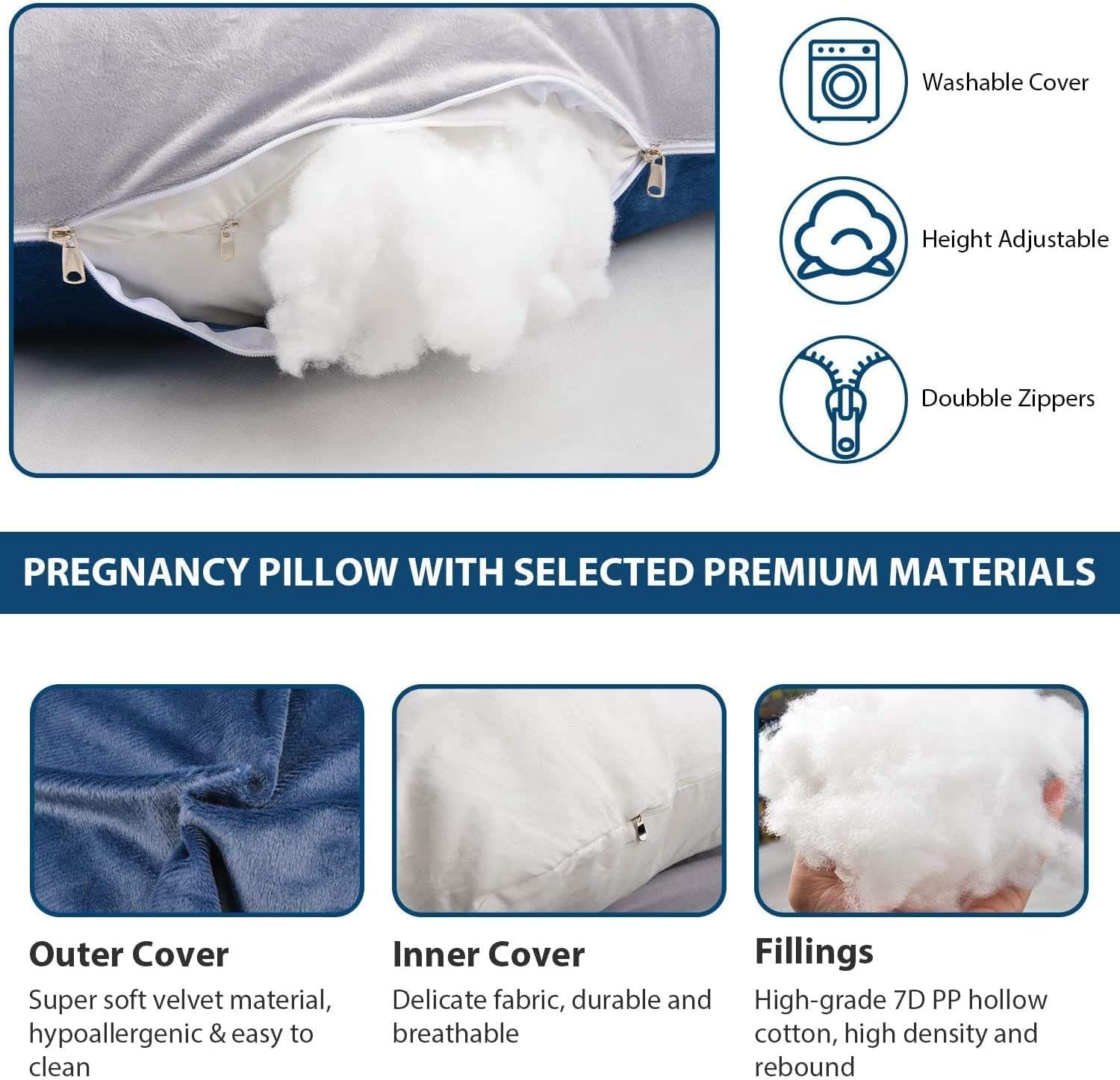 G Shaped Body Pillow: Ergonomic Support for Moms & Bump Comfort