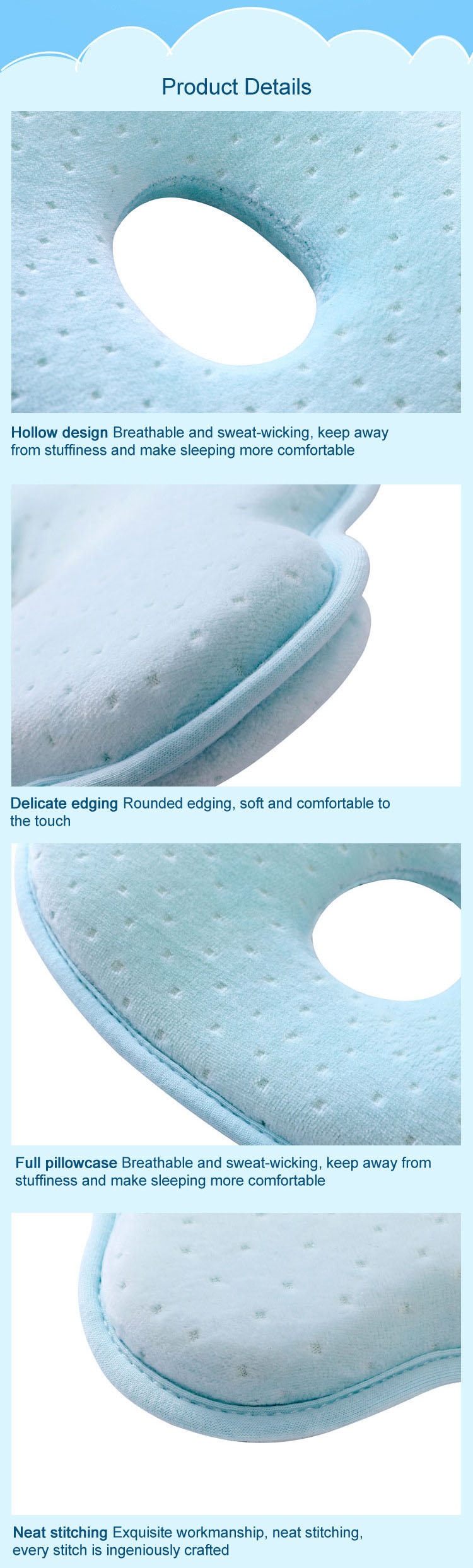 Baby Pillow For Newborn Anti Flat Head Memory Foam