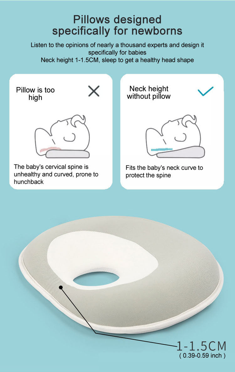 Baby Pillow For Anti Flat Head Memory Foam