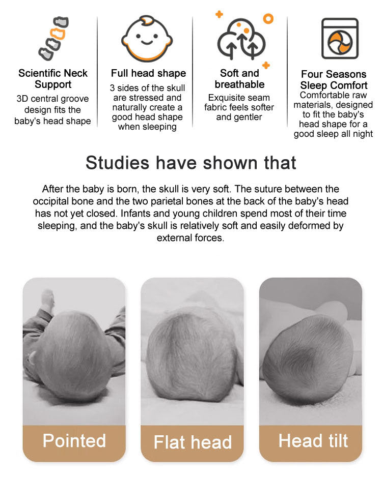 Baby Pillow For Anti Flat Head Memory Foam