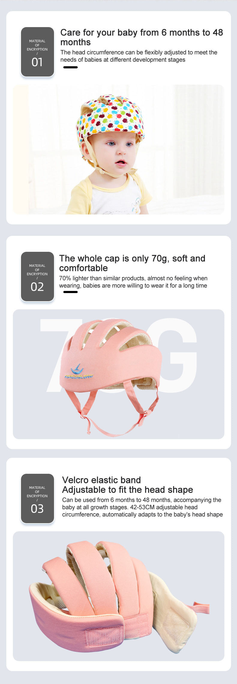 Baby Head Protector Helmet Hat for flat head with Soft Cushion
