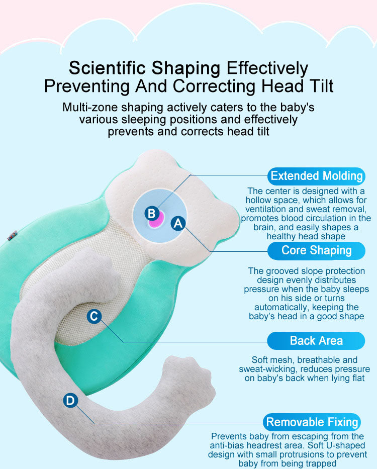 Baby Newborn Portable Pillow Lounger Bed Anti Flat Head Memory Foam