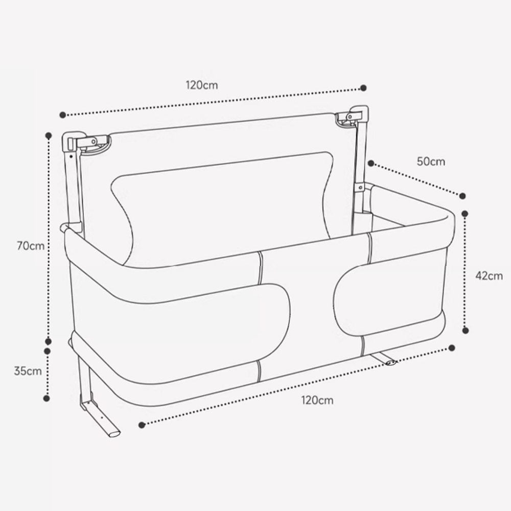 Baby Bedside Sleeper 3 in 1 Folding Portable Crib Breathable Safe Baby Bassinet