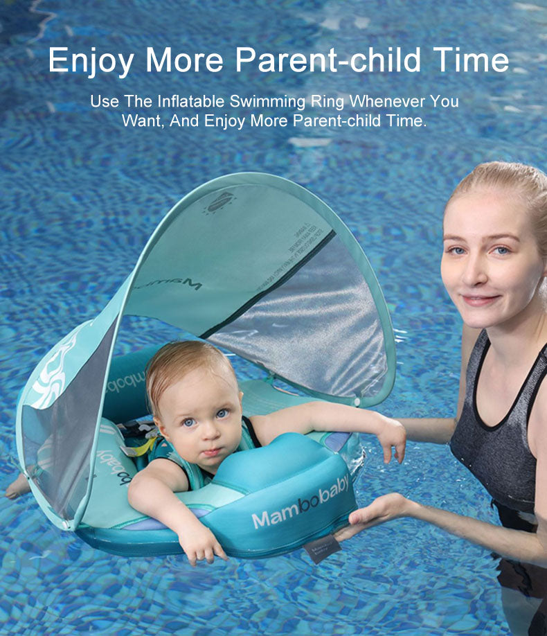 Mambobaby Baby infant Swimming Pool Float Deluxe with Canopy and Tail
