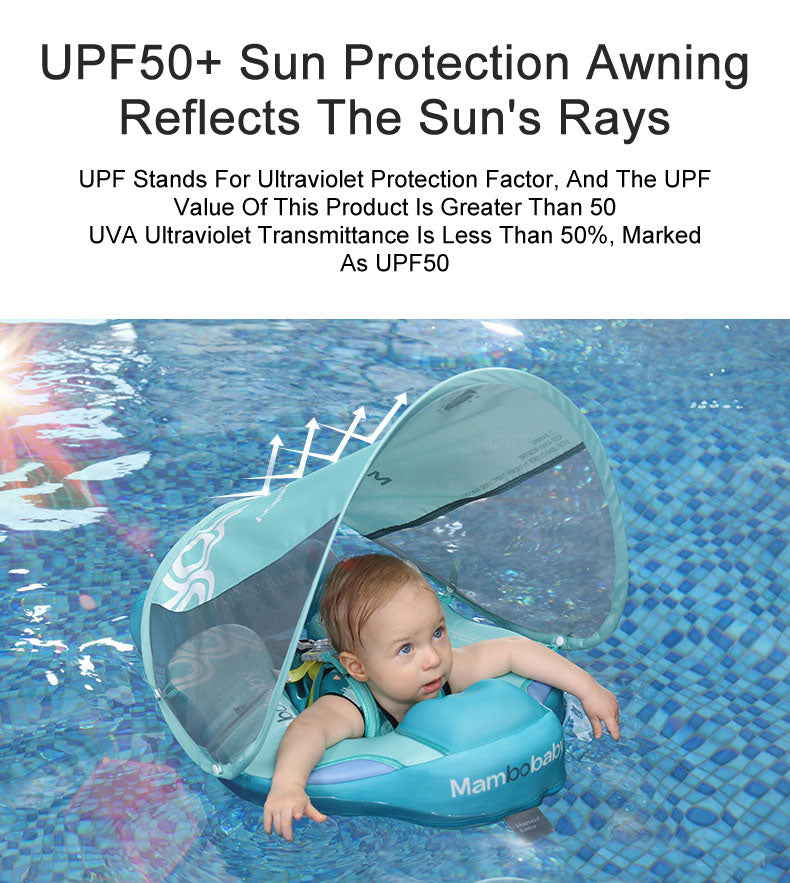 Mambobaby Baby infant Swimming Pool Float Deluxe with Canopy and Tail