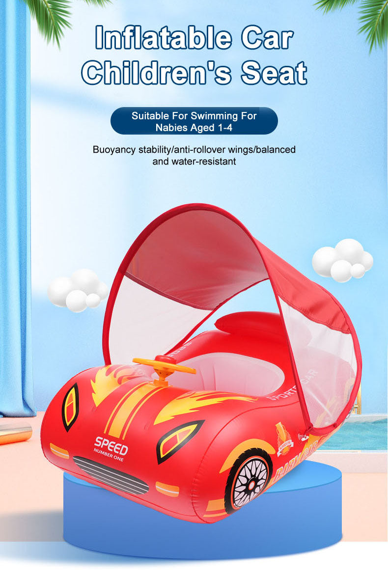 Baby Infant Swimming Pool float Sunshade Inflatable Sports Car Style