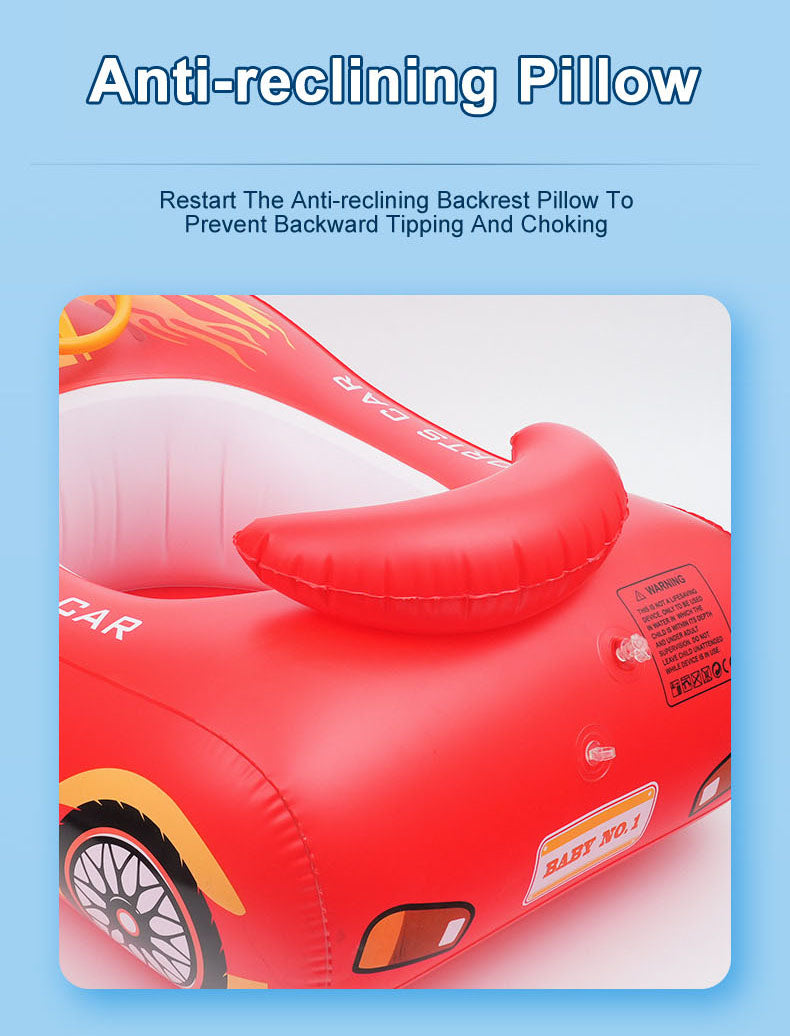 Baby Infant Swimming Pool float Sunshade Inflatable Sports Car Style