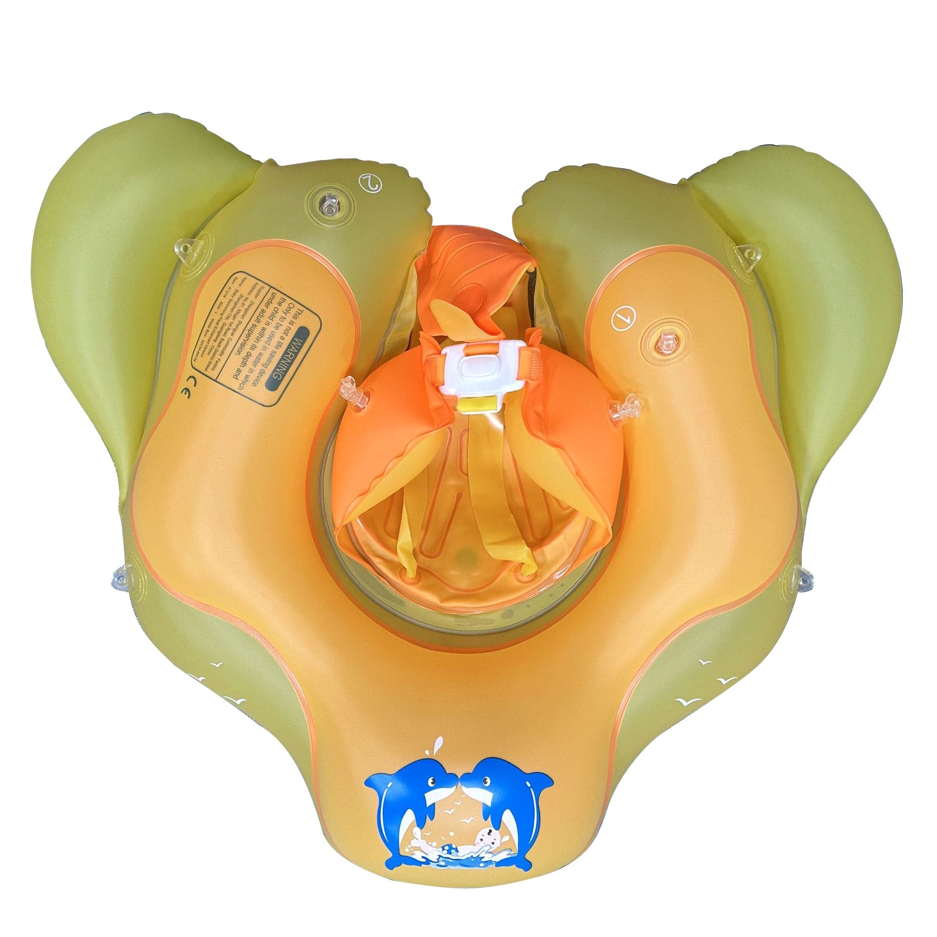 Baby Infant Swimming Pool float seat Ring Anti-rollover Sunshade Inflatable