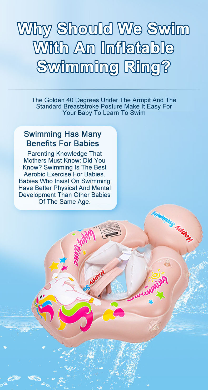 Baby Infant Swimming Pool float seat Ring Anti-rollover Sunshade Inflatable