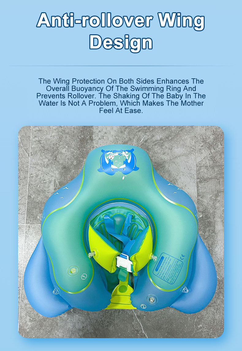 Baby Infant Swimming Pool float seat Ring Anti-rollover Sunshade Inflatable