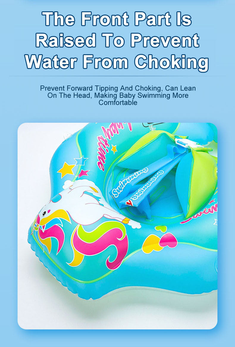 Baby Infant Swimming Pool float seat Ring Anti-rollover Sunshade Inflatable