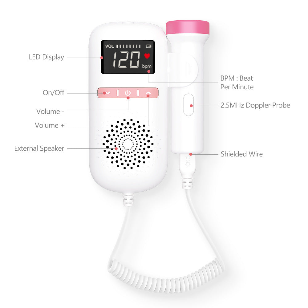 Portable Baby Heartbeat Tracker: At-Home Fetal Doppler for Moms