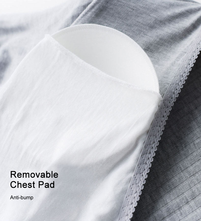 Stretchable Button-Front Nightdress Front Opening Design Button-Down Access