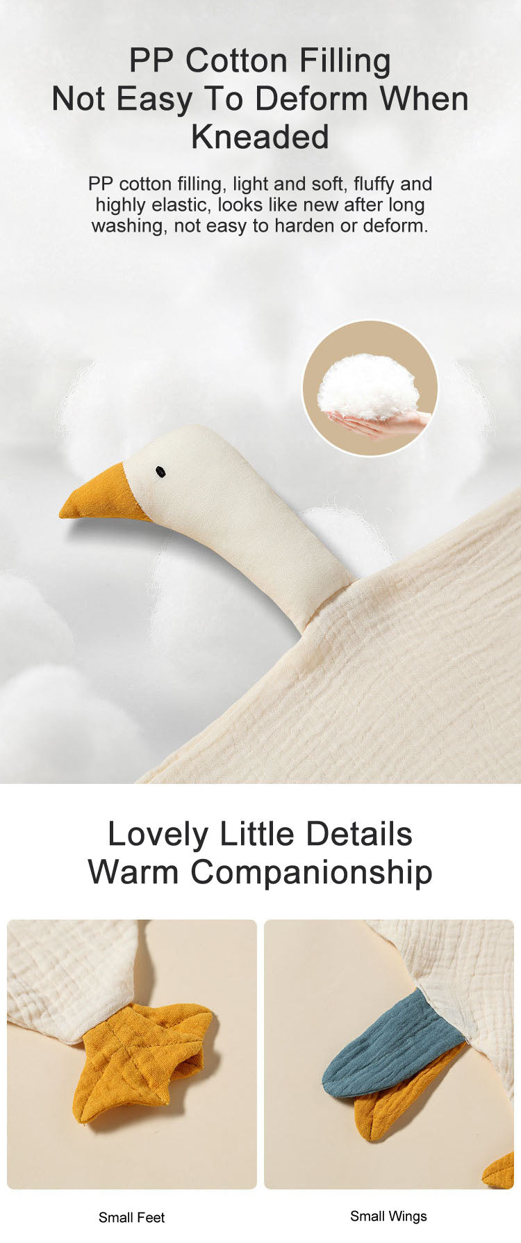 Baby soothing chewable doll to coax little swan to sleep