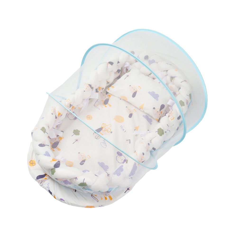 Baby spiral crib bedding set with mosquito net Cot bumper set portable