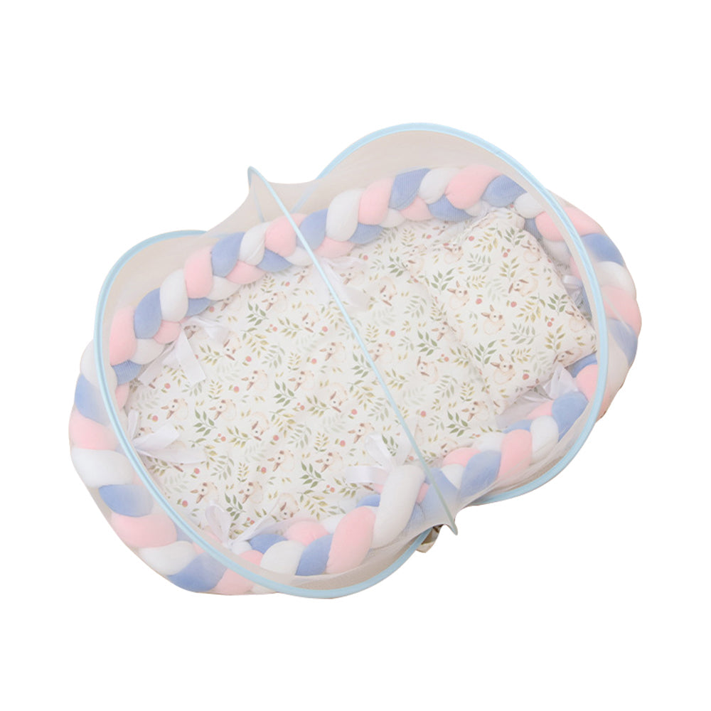 Baby spiral crib bedding set with mosquito net Cot bumper set portable