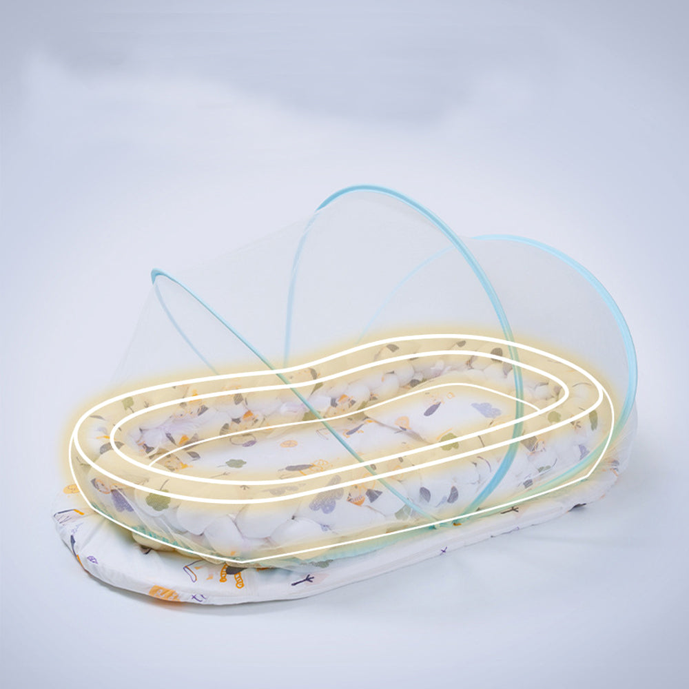 Baby spiral crib bedding set with mosquito net Cot bumper set portable