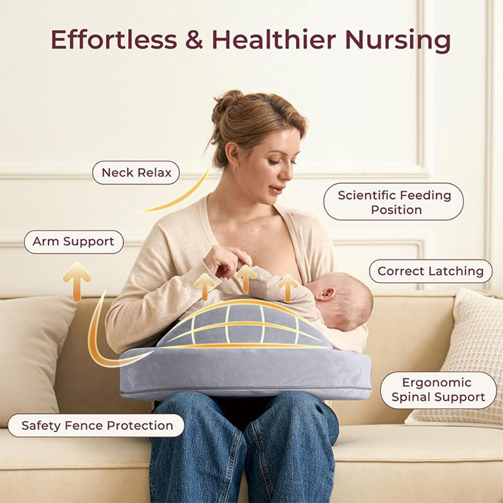 Mom Nursing Pillow Adjustable Breastfeeding Pillow for Mom & Baby Comfort with Back Support
