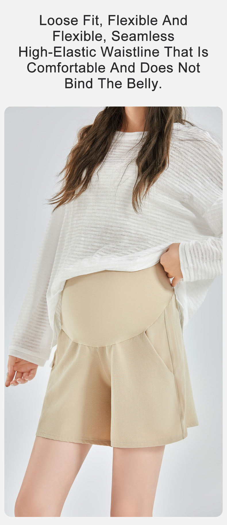 Anti-Slip Belly Support Shorts: Loose Thin Yoga Pants for Active Moms