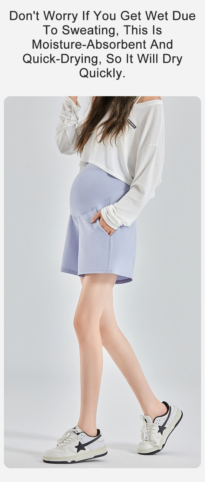 Anti-Slip Belly Support Shorts: Loose Thin Yoga Pants for Active Moms