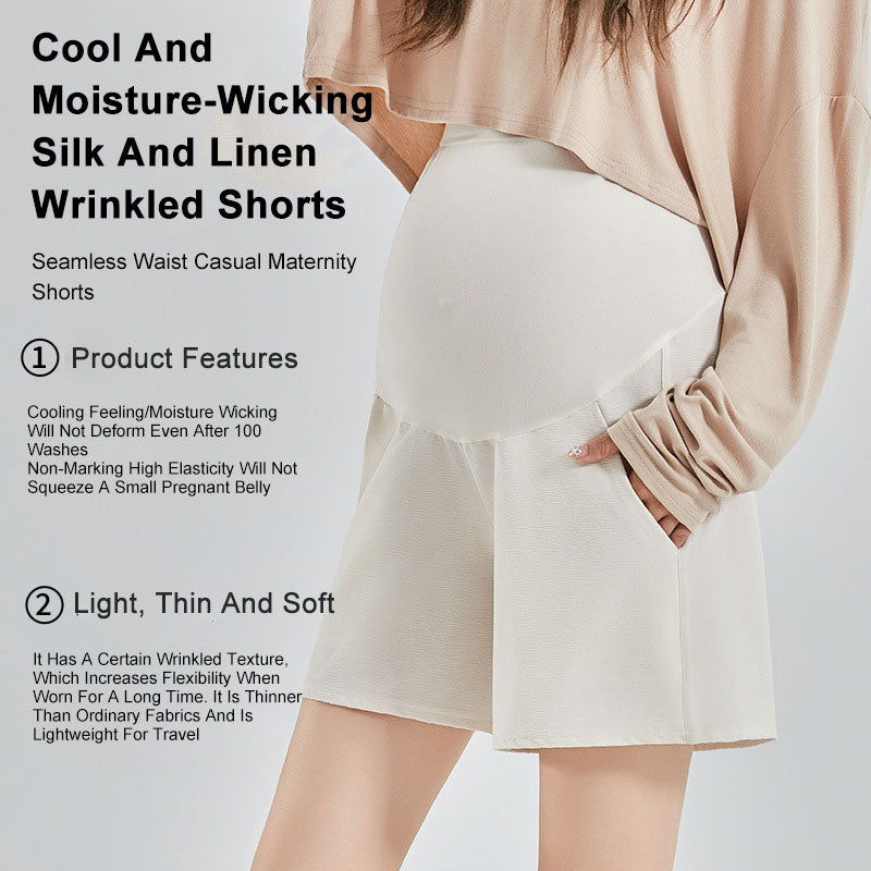 Anti-Slip Belly Support Shorts: Loose Thin Yoga Pants for Active Moms