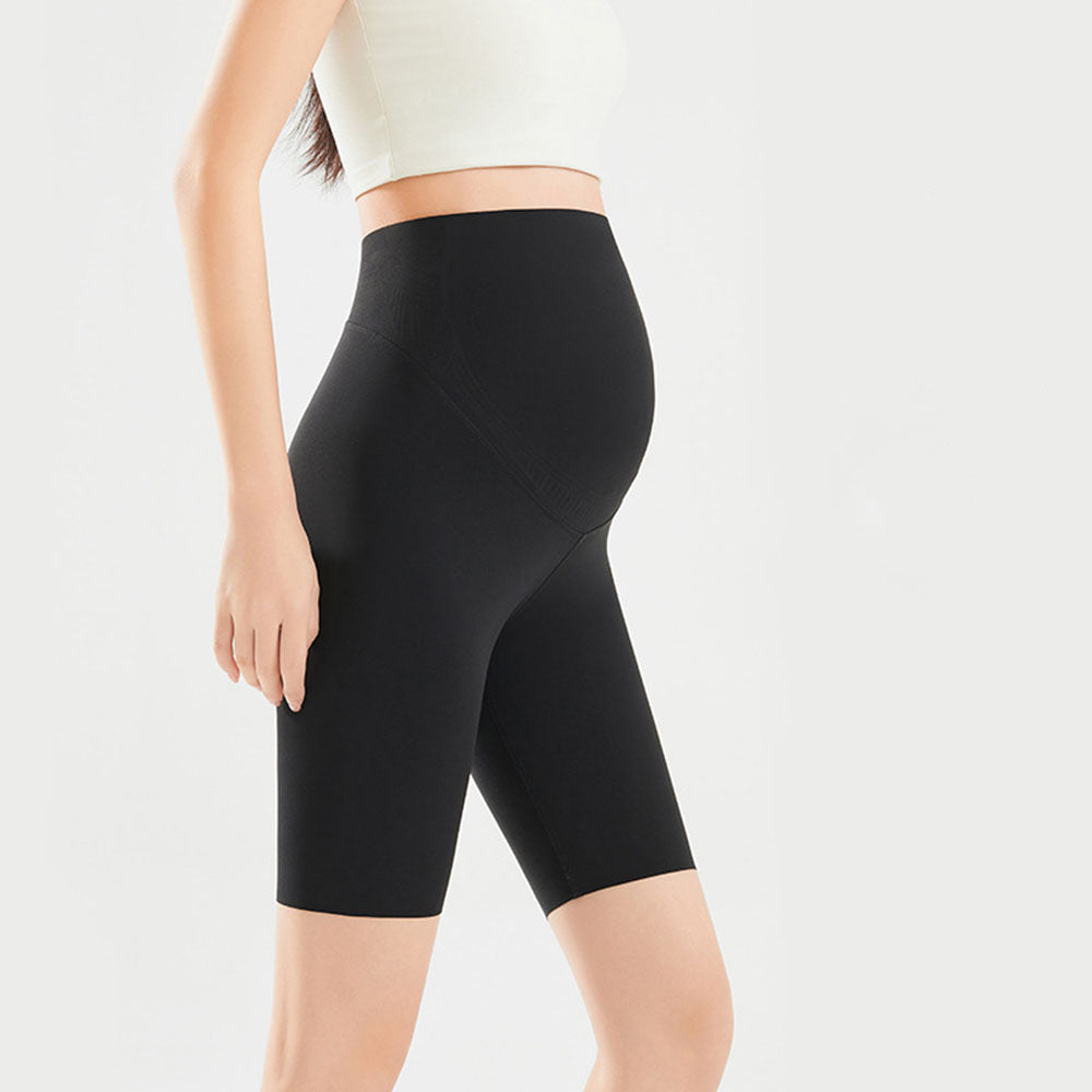 Anti-Slip Belly Support Leggings Mid-length | Full Coverage for Active Moms