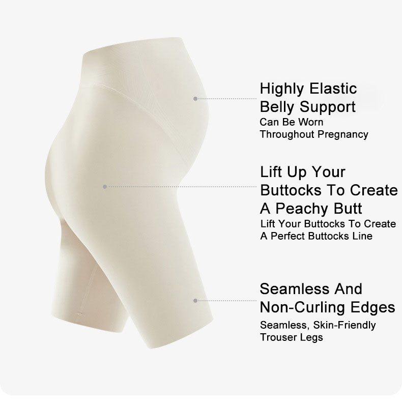 Anti-Slip Belly Support Leggings Mid-length | Full Coverage for Active Moms