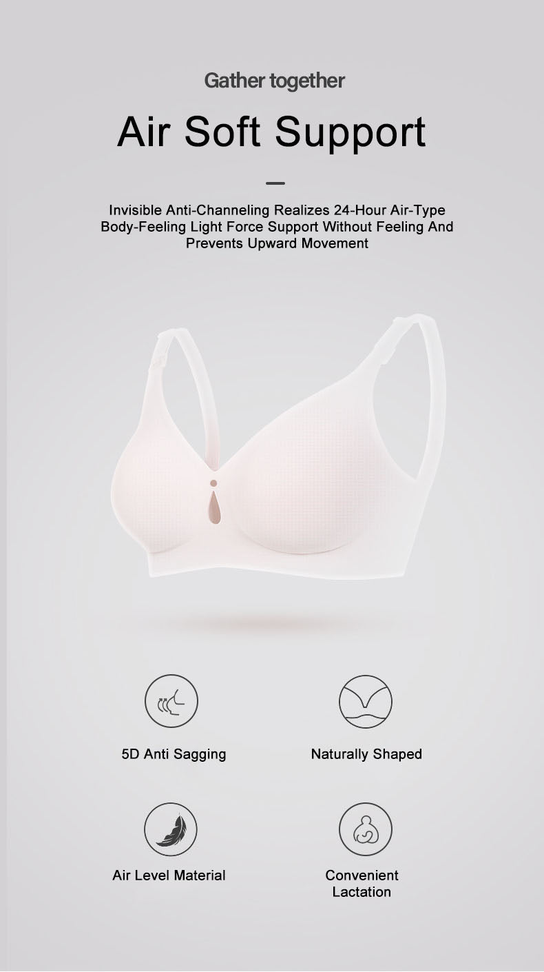 Nursing bras Anti-sagging Thin One-Piece Front-button Large Size