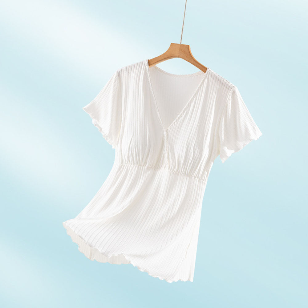 Short Sleeve Nursing Pajama : Button Down Sleepwear for Moms & Bump