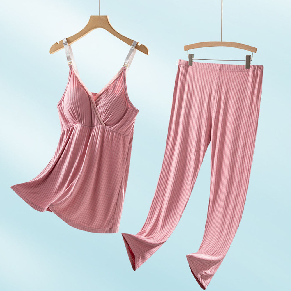 Nursing PJS Sleepwear Pajamas Suit Soft Confinement Wear for New Moms