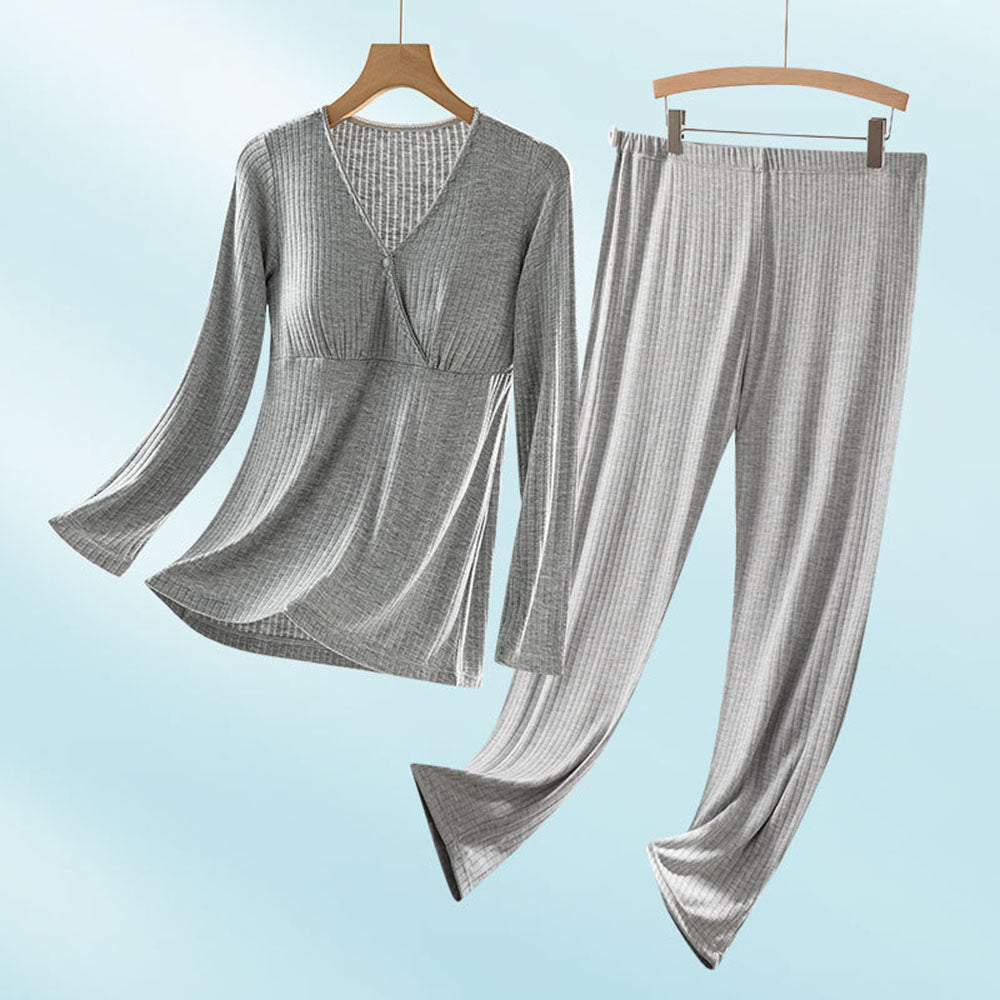 Nursing Long-sleeved Pajamas Suit Breastfeeding Home Wear