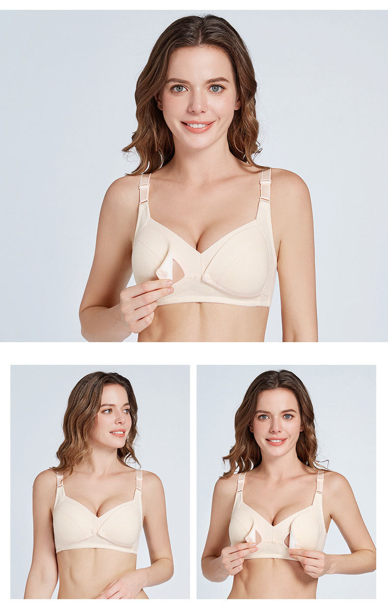Breastfeeding bras pure cotton Gathering and anti-sagging bras Postpartum nursing bras