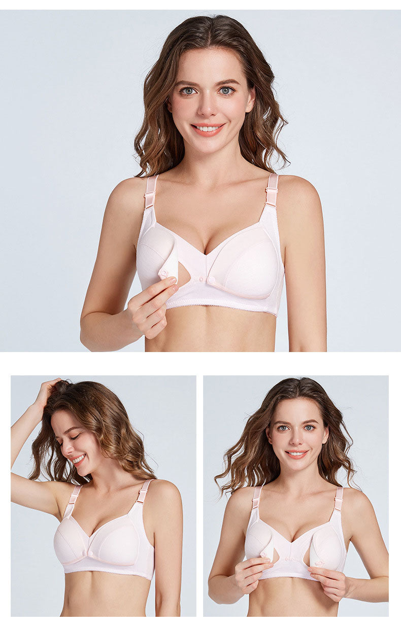 Breastfeeding bras pure cotton Gathering and anti-sagging bras Postpartum nursing bras