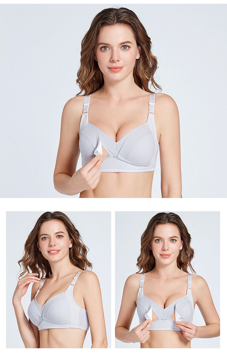 Breastfeeding bras pure cotton Gathering and anti-sagging bras Postpartum nursing bras