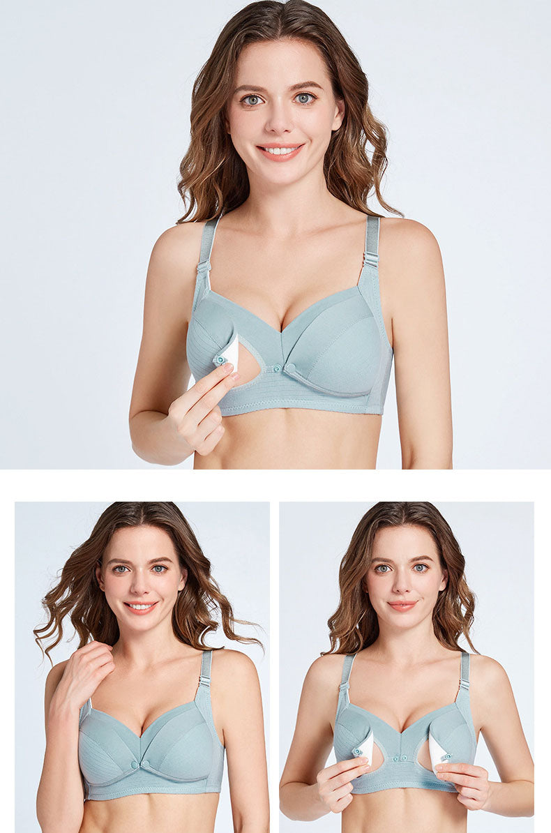 Breastfeeding bras pure cotton Gathering and anti-sagging bras Postpartum nursing bras