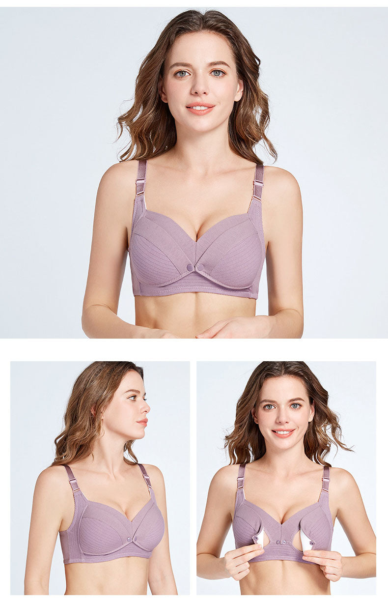 Breastfeeding bras pure cotton Gathering and anti-sagging bras Postpartum nursing bras