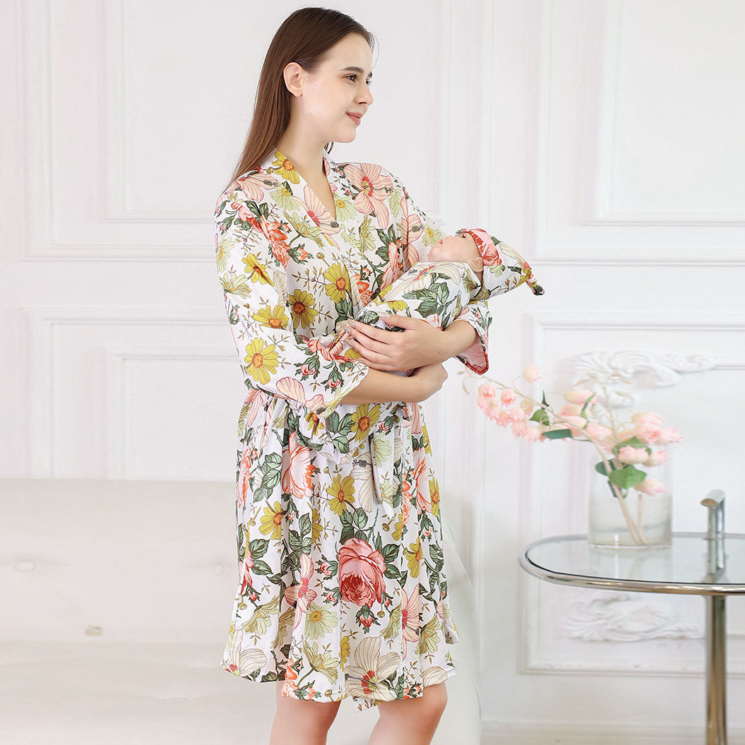Mom Baby Matching Set: Cozy Swaddle Robe
