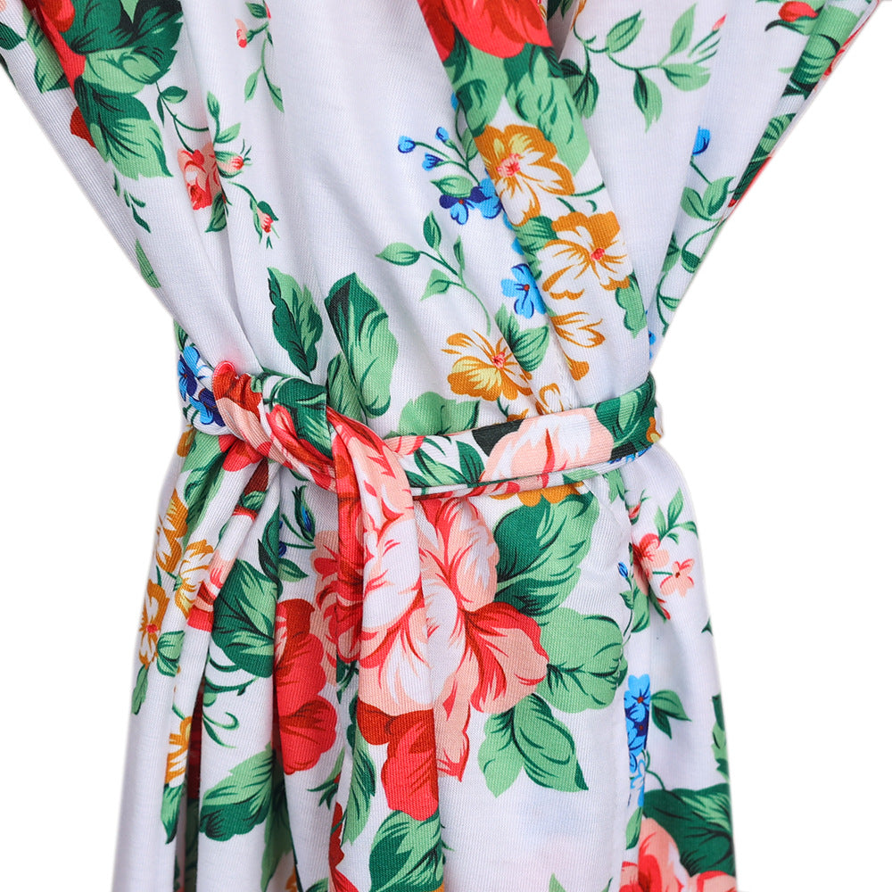 Mom Baby Floral Matching Set: Cozy Robe Swaddle