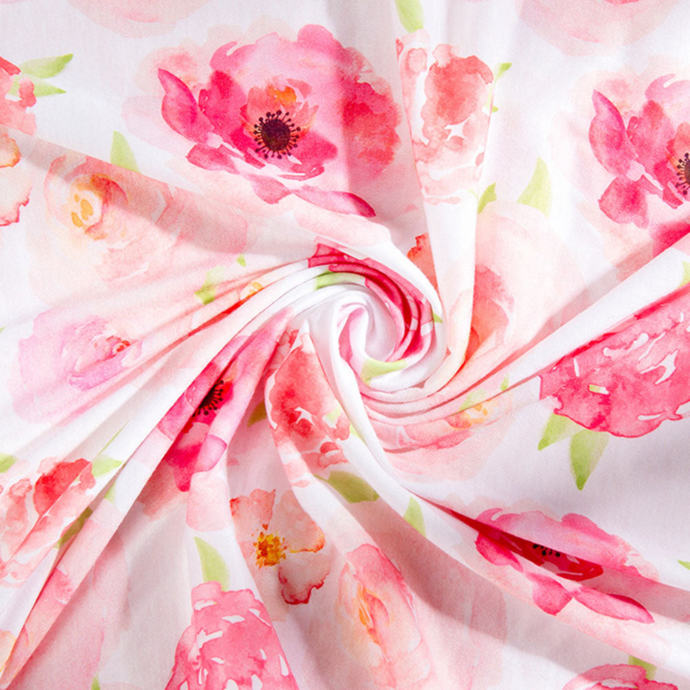 Matching Set Baby Swaddle & New Mom Robe Soft Cotton Floral Print